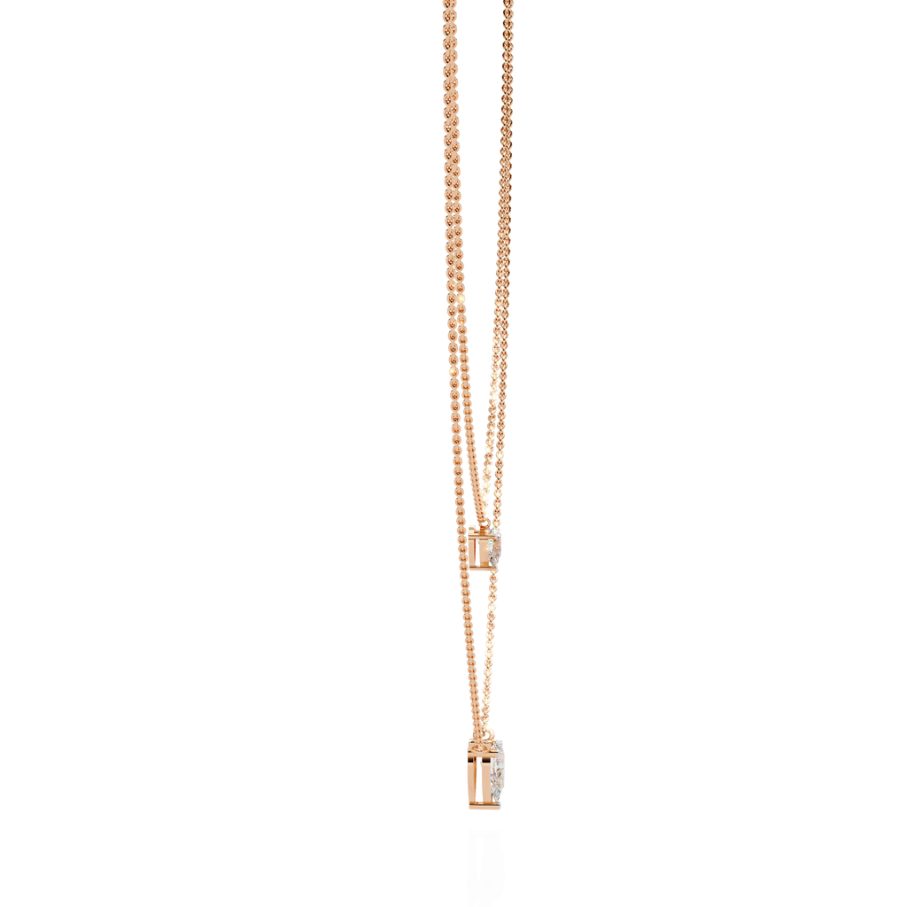 Luna Duo Pear Diamond Necklace