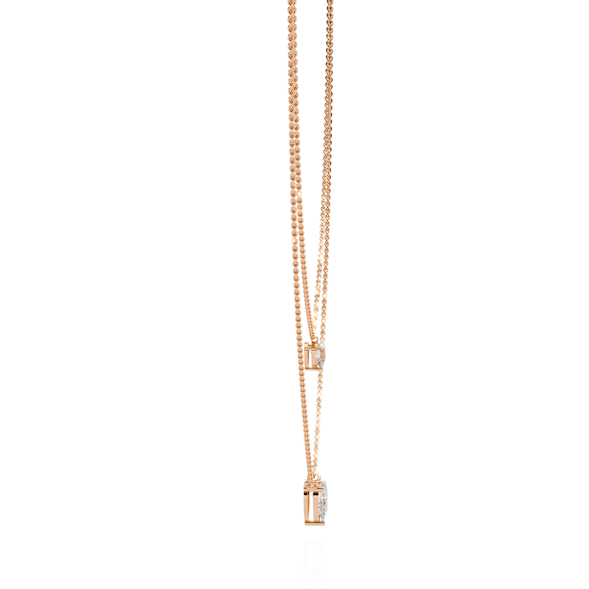 Luna Duo Pear Diamond Necklace