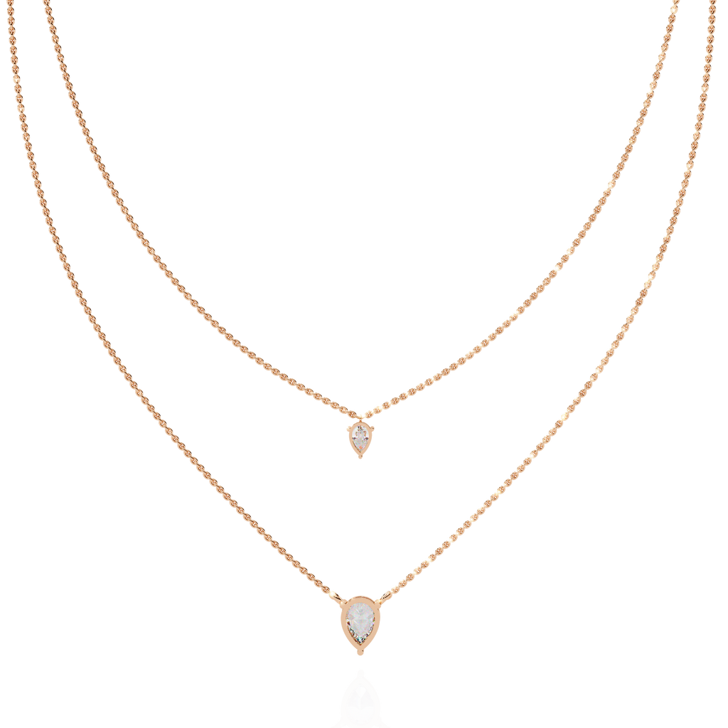 Luna Duo Pear Diamond Necklace