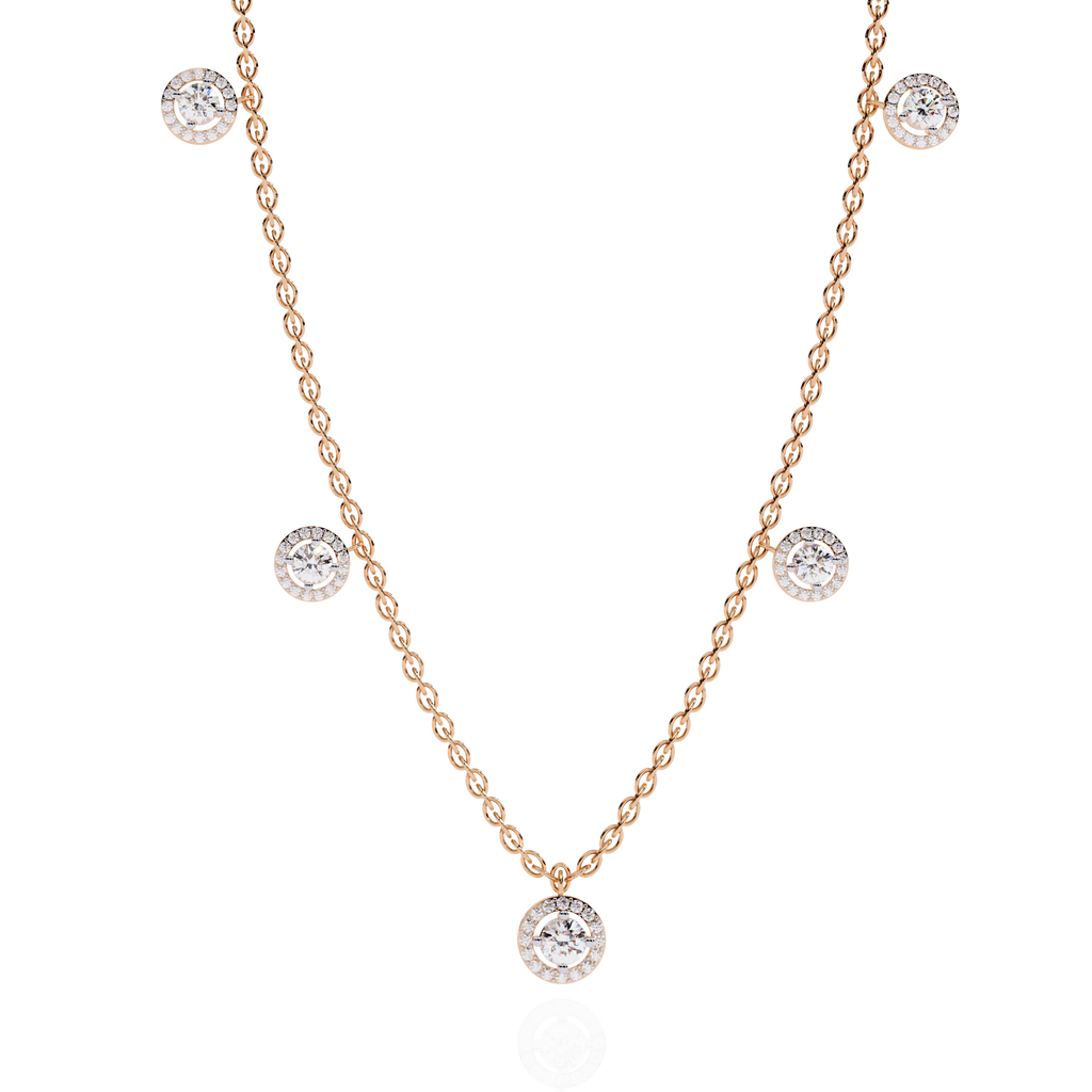 Luna Halo Diamond Necklace