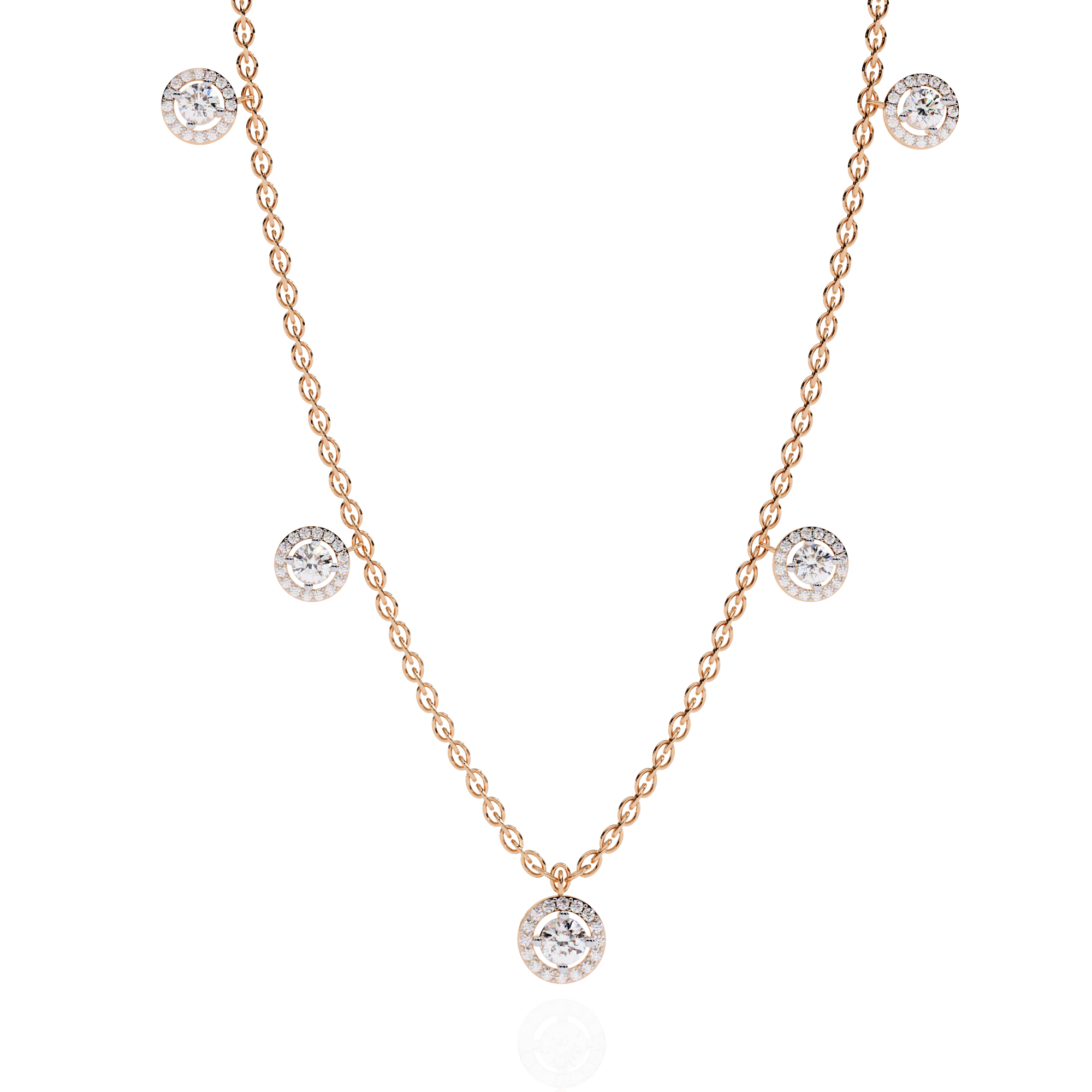 Luna Halo Diamond Necklace