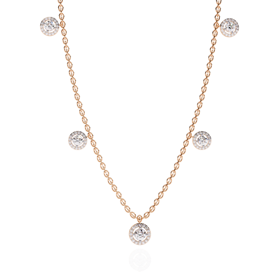 Luna Halo Diamond Necklace