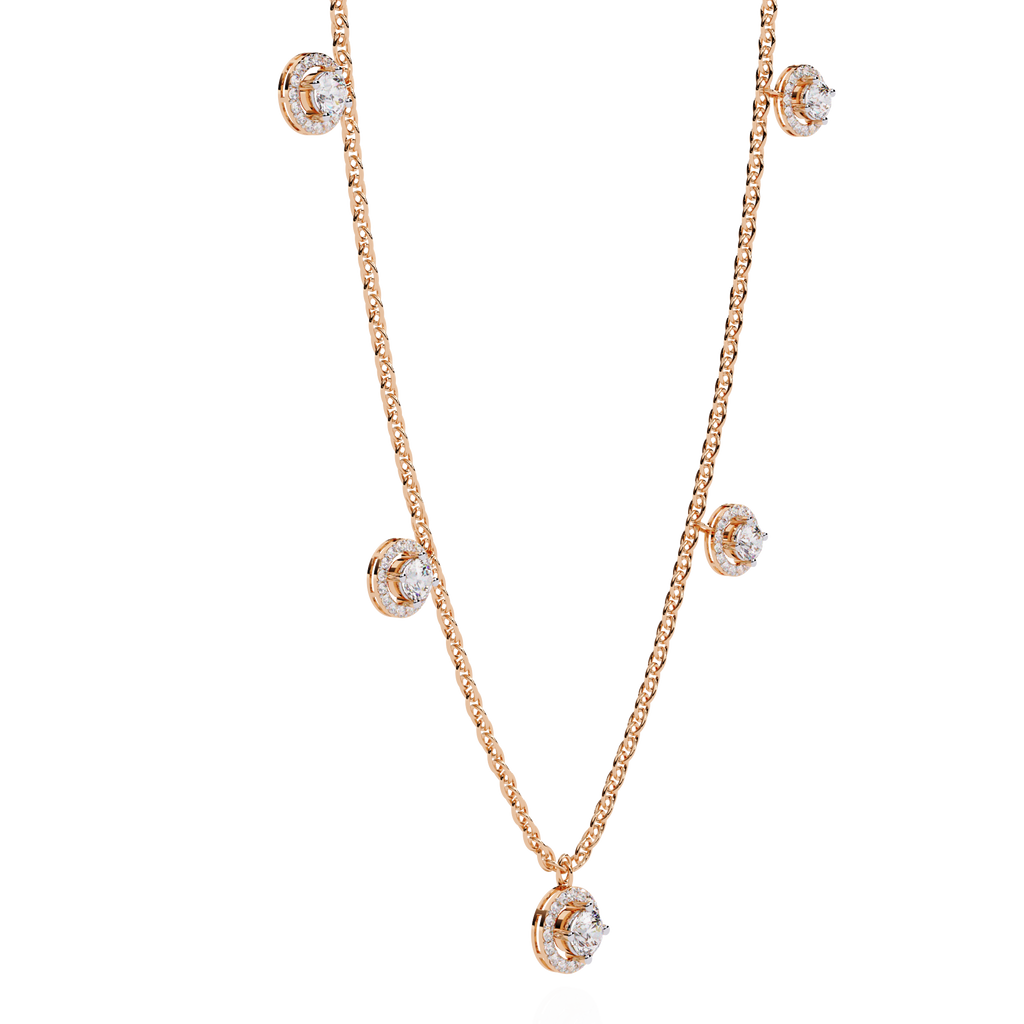 Luna Halo Diamond Necklace