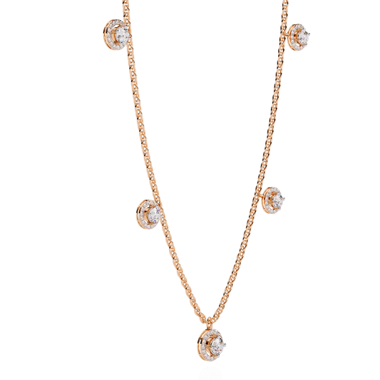 Luna Halo Diamond Necklace