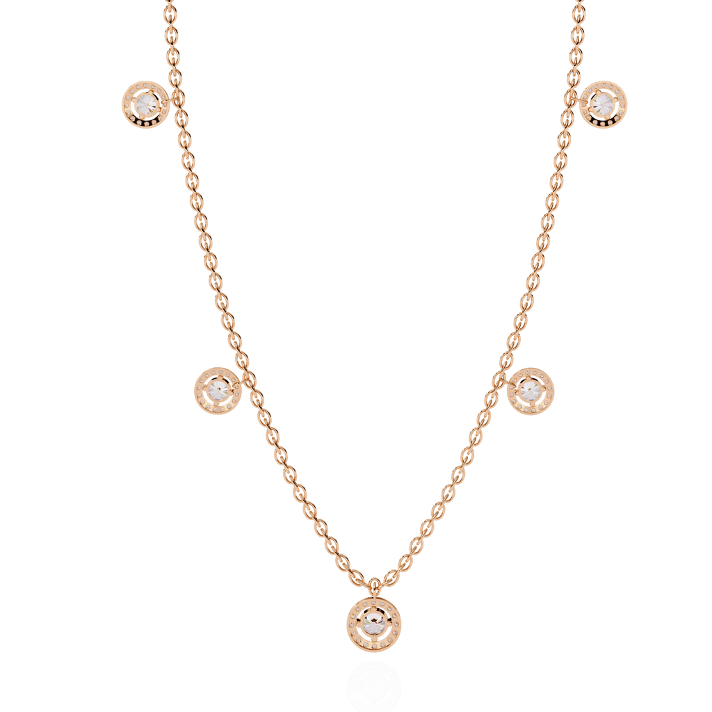 Luna Halo Diamond Necklace