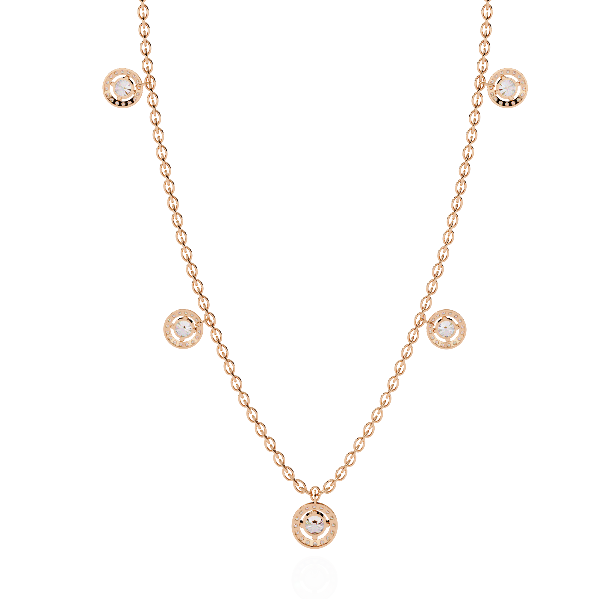 Luna Halo Diamond Necklace