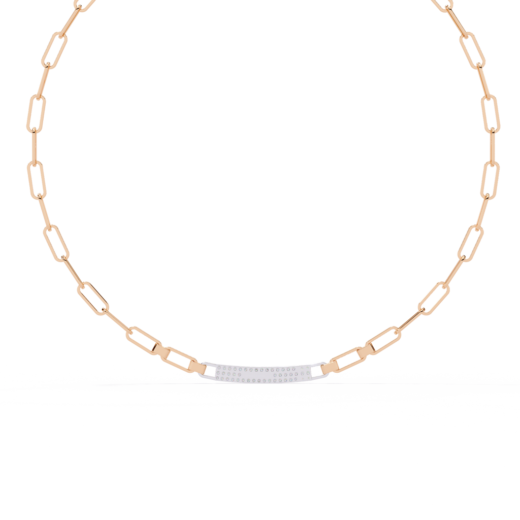 Luna Link Diamond Bar Necklace