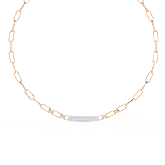 Luna Link Diamond Bar Necklace