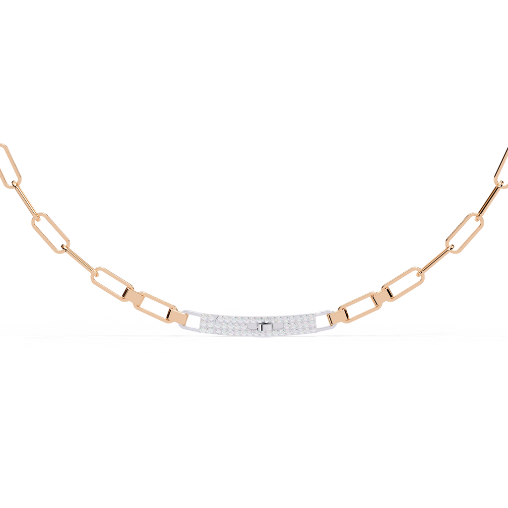 Luna Link Diamond Bar Necklace