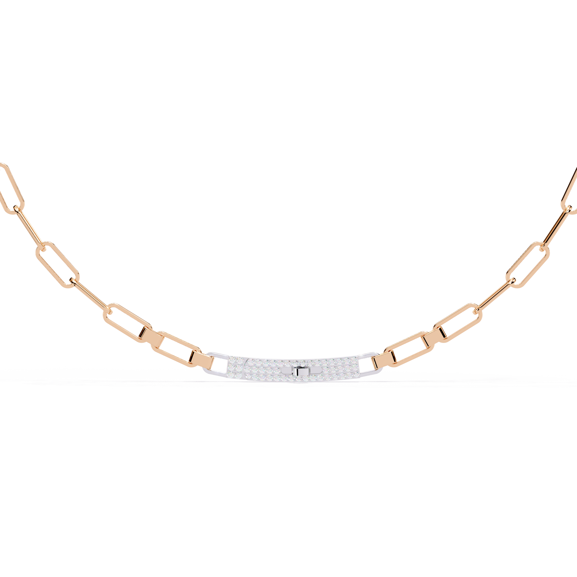 Luna Link Diamond Bar Necklace