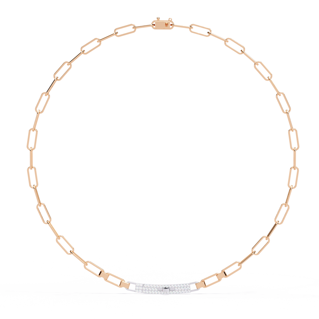 Luna Link Diamond Bar Necklace