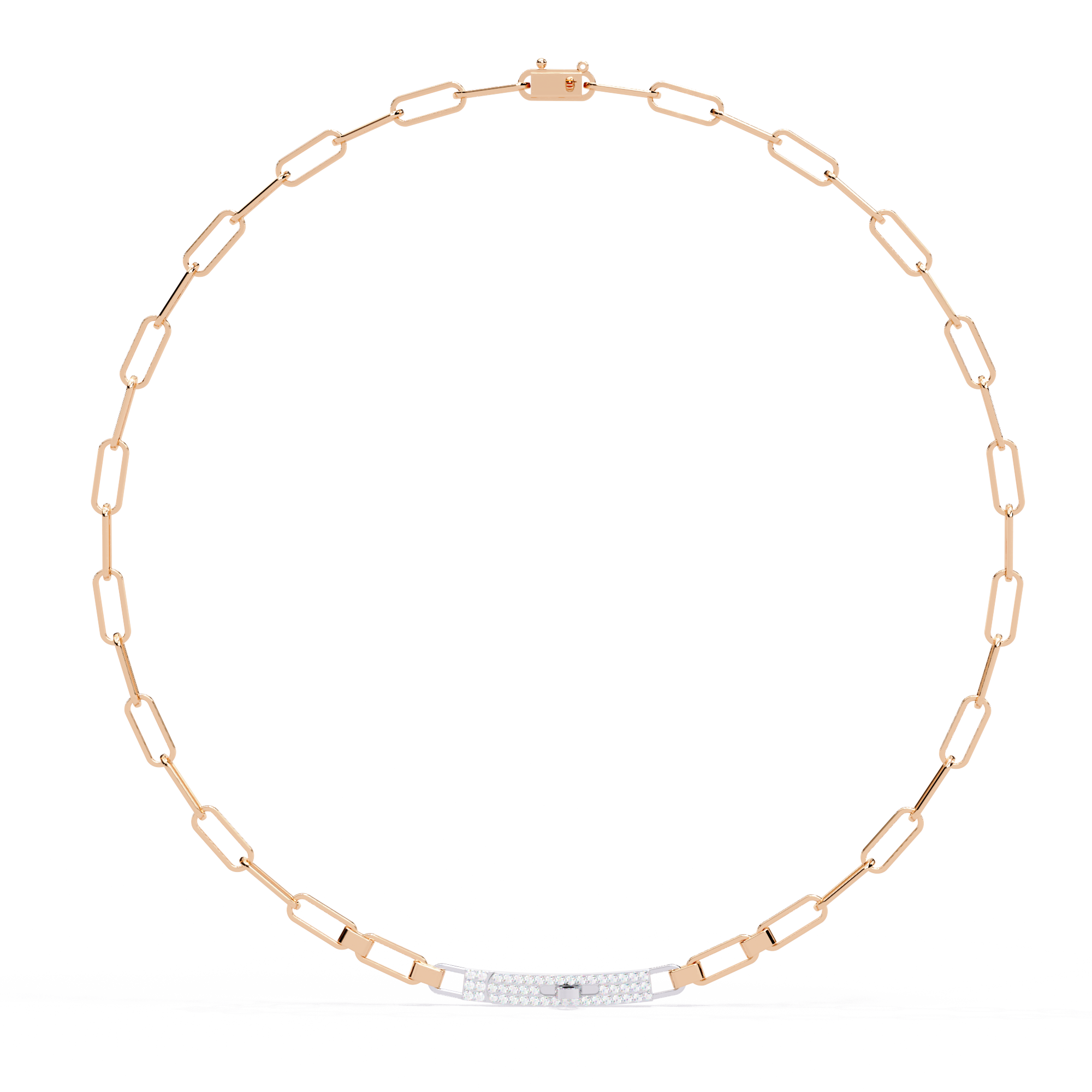 Luna Link Diamond Bar Necklace