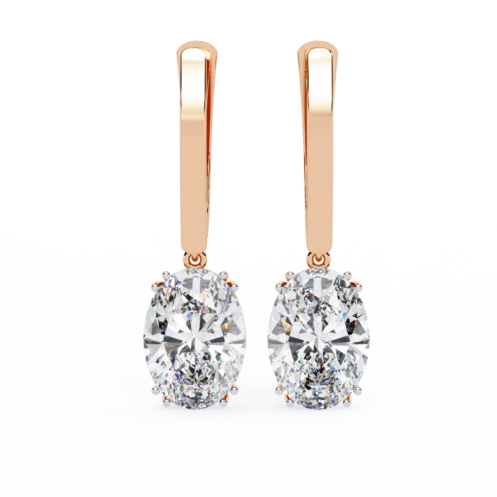 Luna Oval Solitaire Drop Lab Grown Diamond Earrings