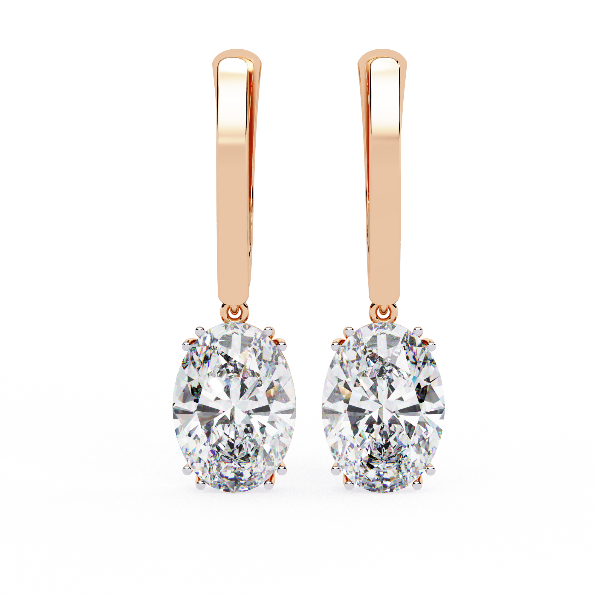 Luna Oval Solitaire Drop Lab Grown Diamond Earrings