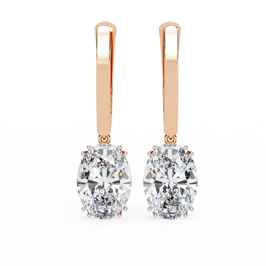 Luna Oval Solitaire Drop Lab Grown Diamond Earrings