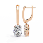 Luna Oval Solitaire Drop Lab Grown Diamond Earrings