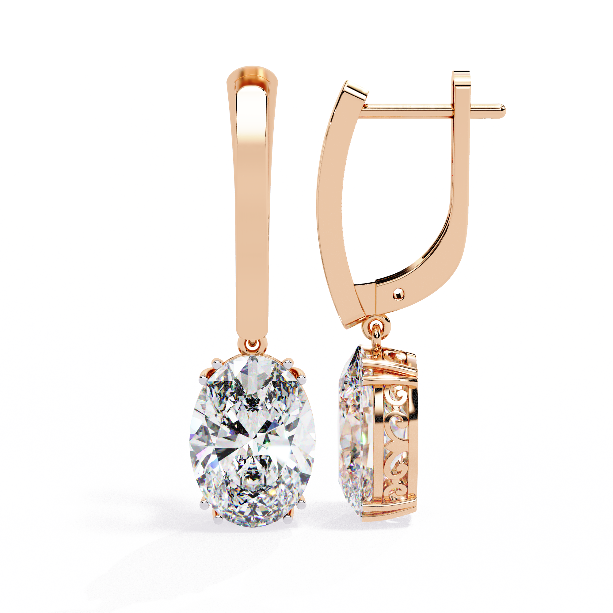 Luna Oval Solitaire Drop Lab Grown Diamond Earrings