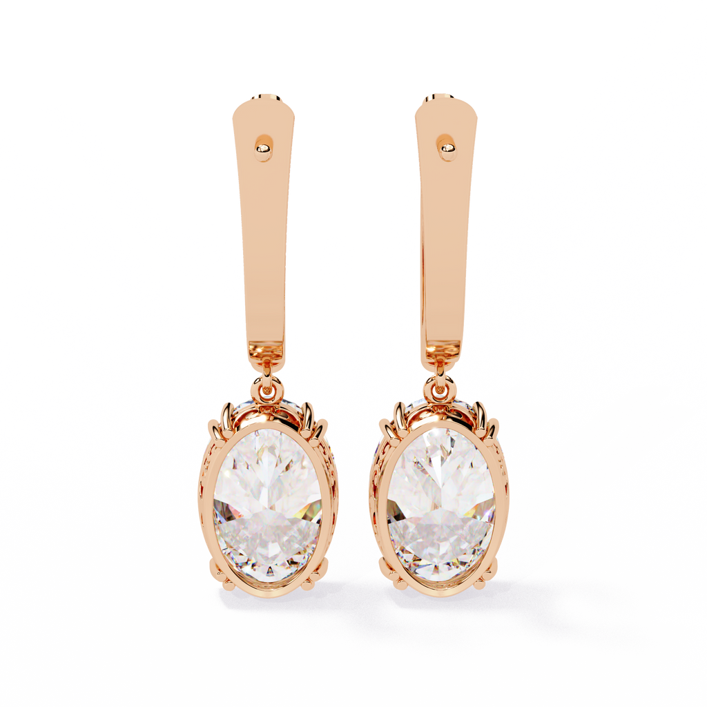 Luna Oval Solitaire Drop Lab Grown Diamond Earrings
