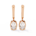 Luna Oval Solitaire Drop Lab Grown Diamond Earrings