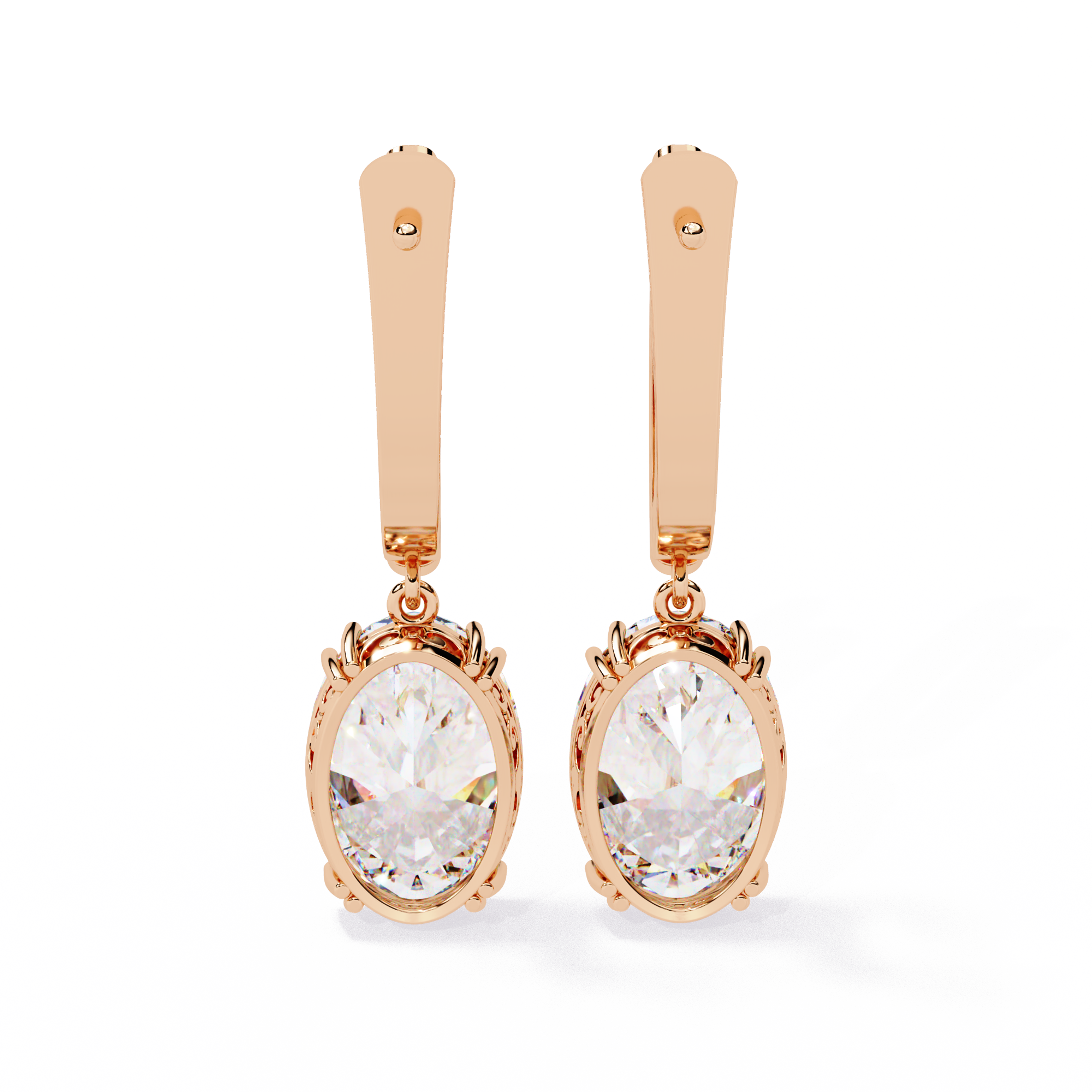 Luna Oval Solitaire Drop Lab Grown Diamond Earrings