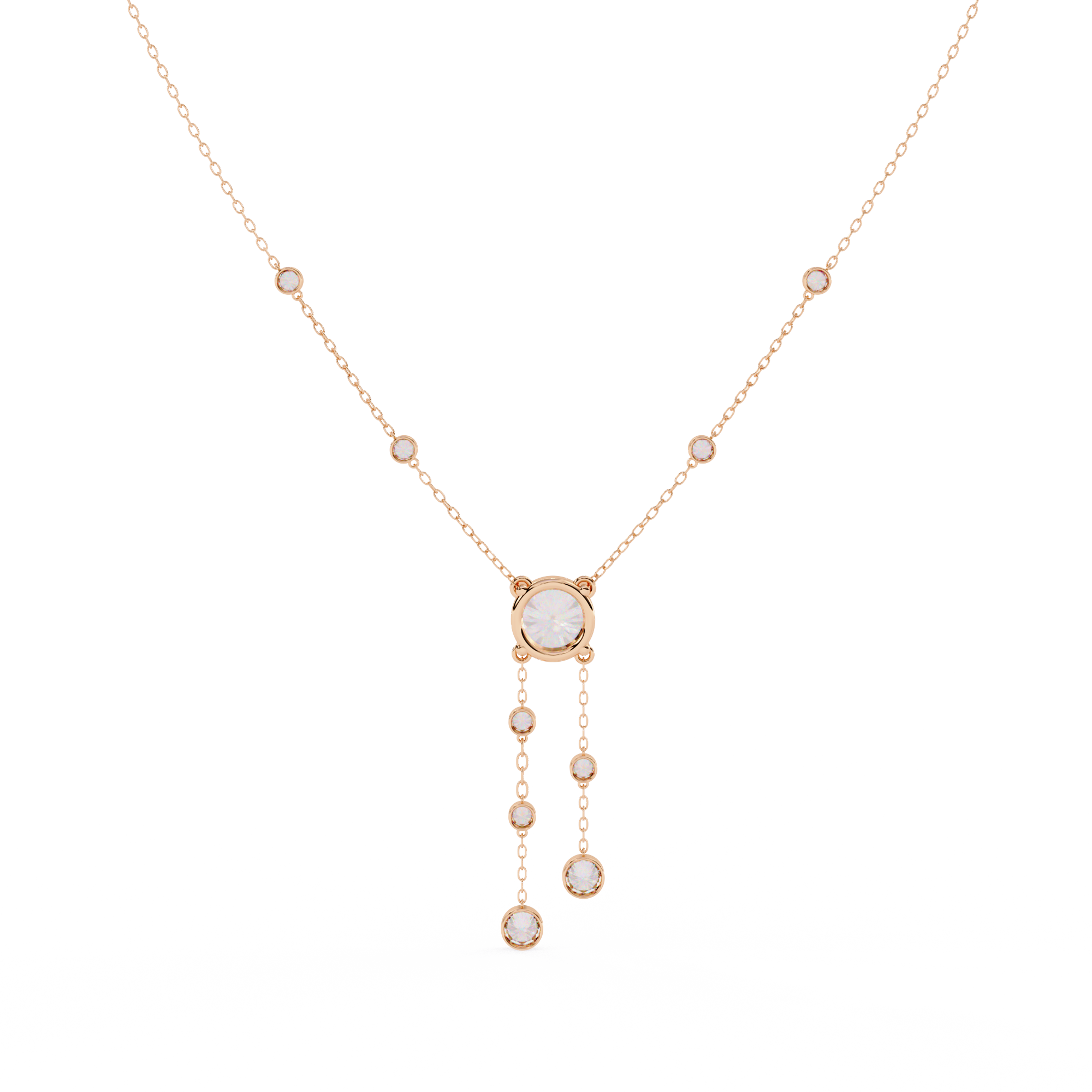 Lyra Cascade Round Diamond Necklace