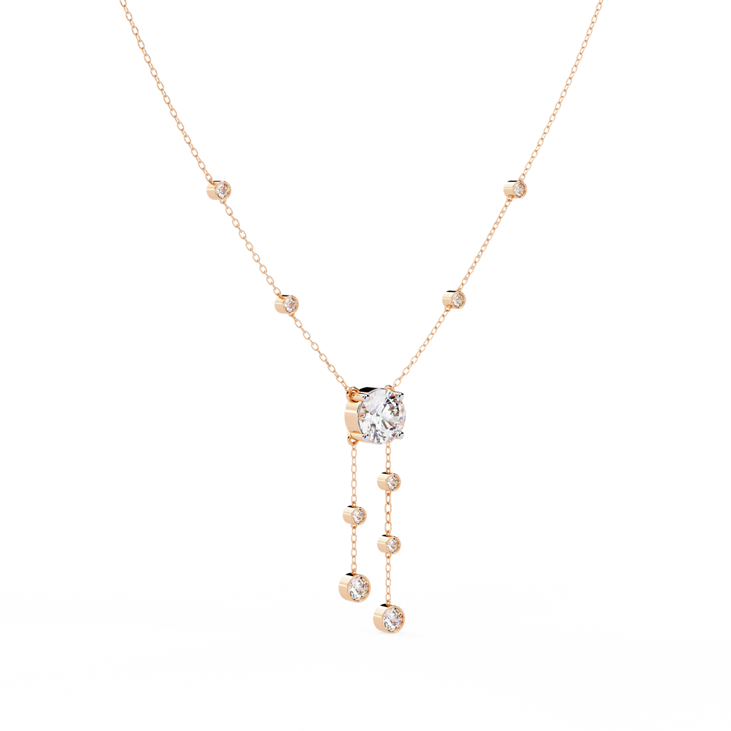 Lyra Cascade Round Diamond Necklace