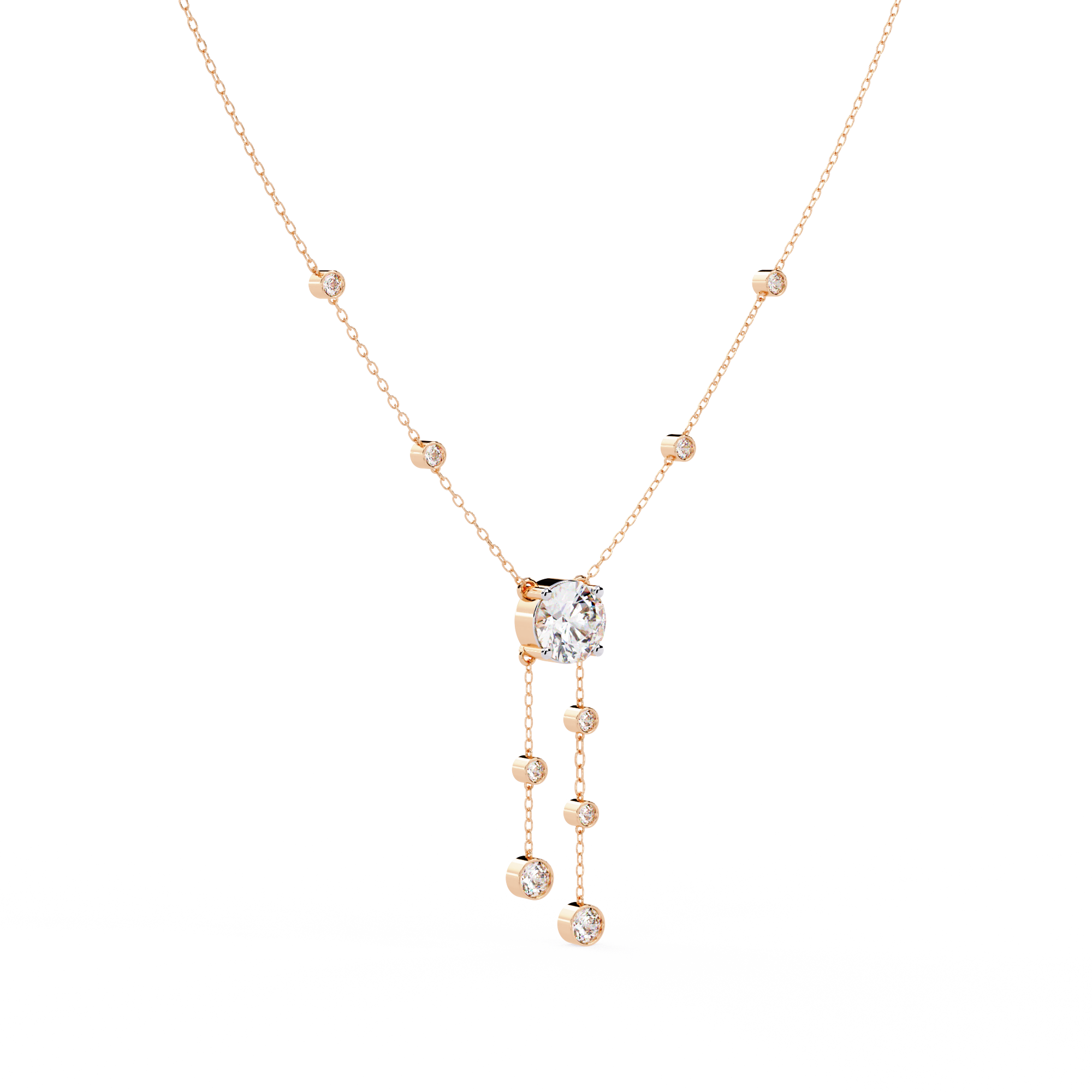 Lyra Cascade Round Diamond Necklace