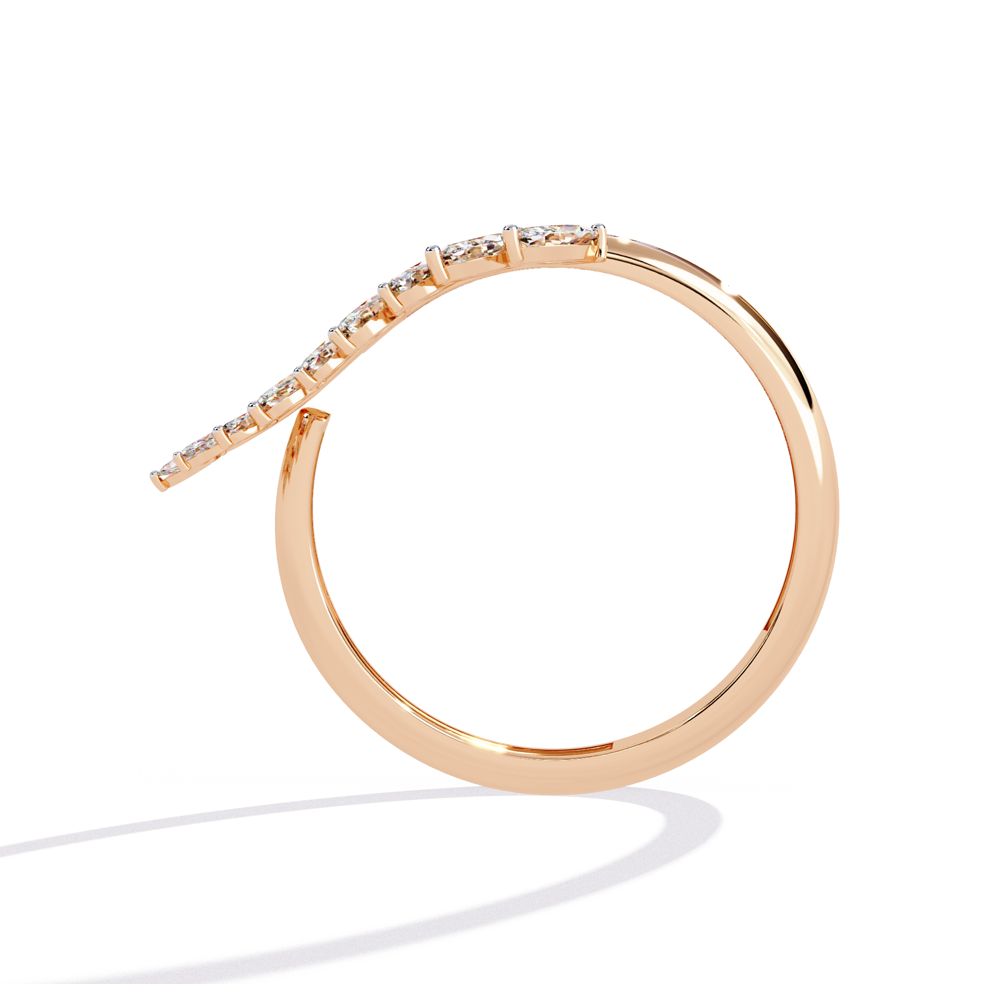 Marquise Cut Crossover Lab Grown Diamond Ring