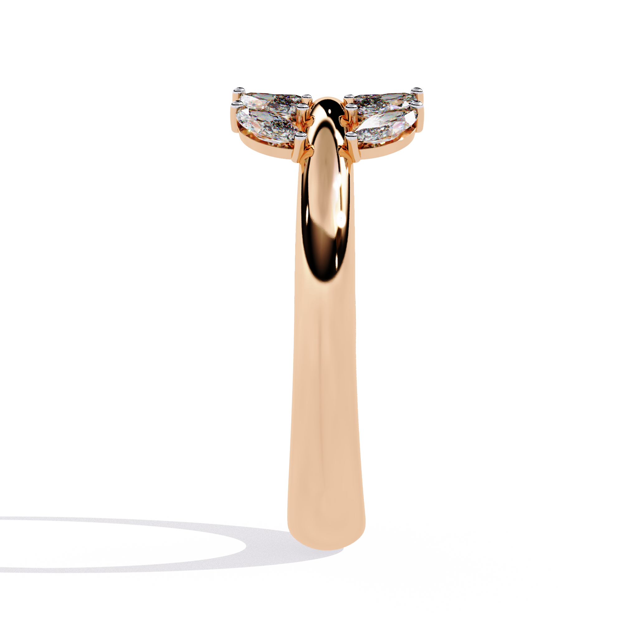 Marquise Cut Crossover Lab Grown Diamond Ring