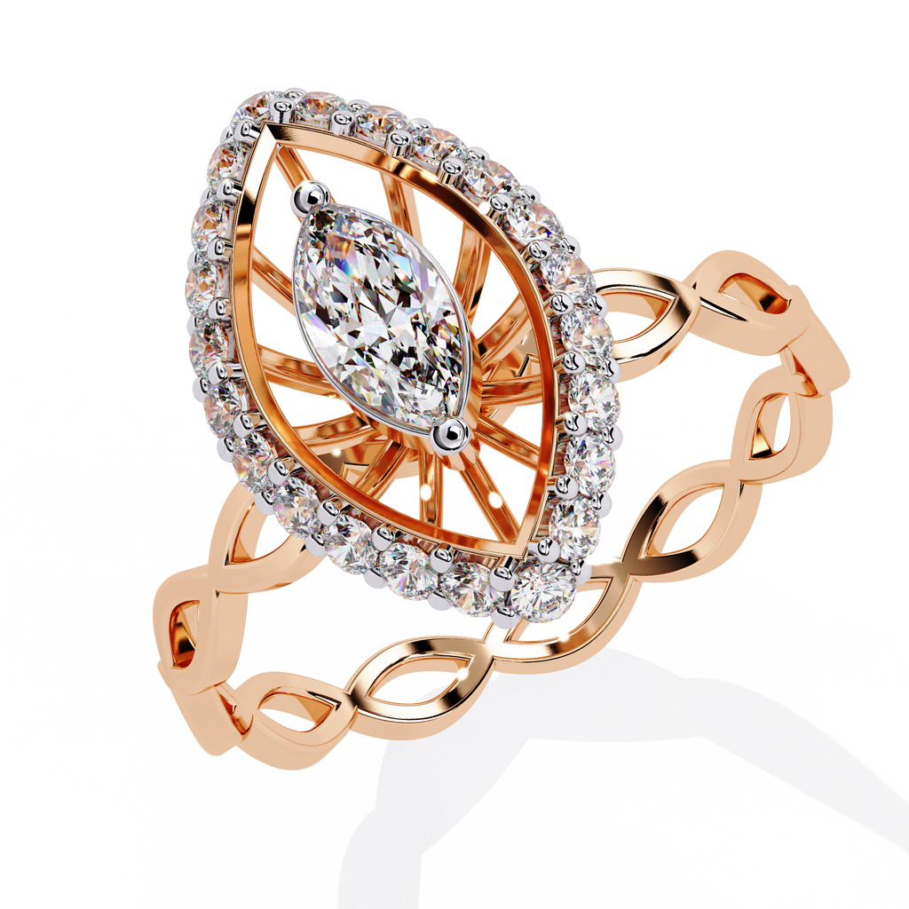 Marquise Cut Infinity Halo Lab Grown Diamond Ring