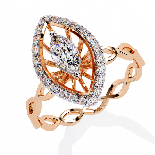 Marquise Cut Infinity Halo Lab Grown Diamond Ring