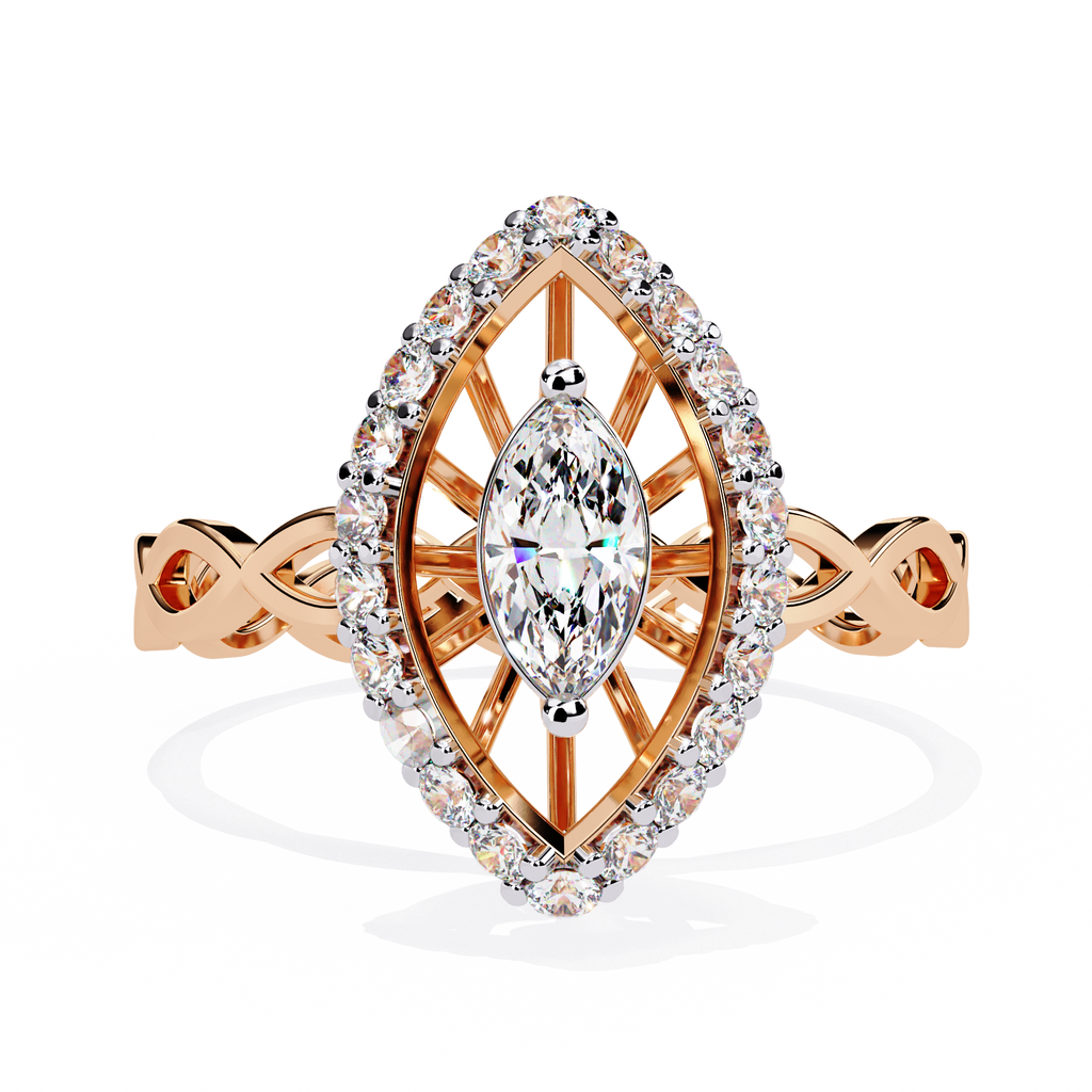 Marquise Cut Infinity Halo Lab Grown Diamond Ring