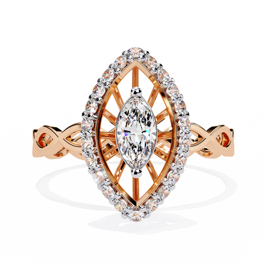 Marquise Cut Infinity Halo Lab Grown Diamond Ring