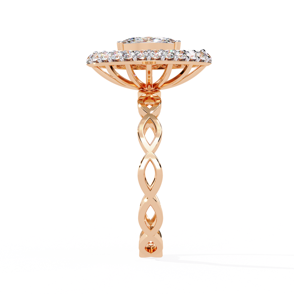Marquise Cut Infinity Halo Lab Grown Diamond Ring