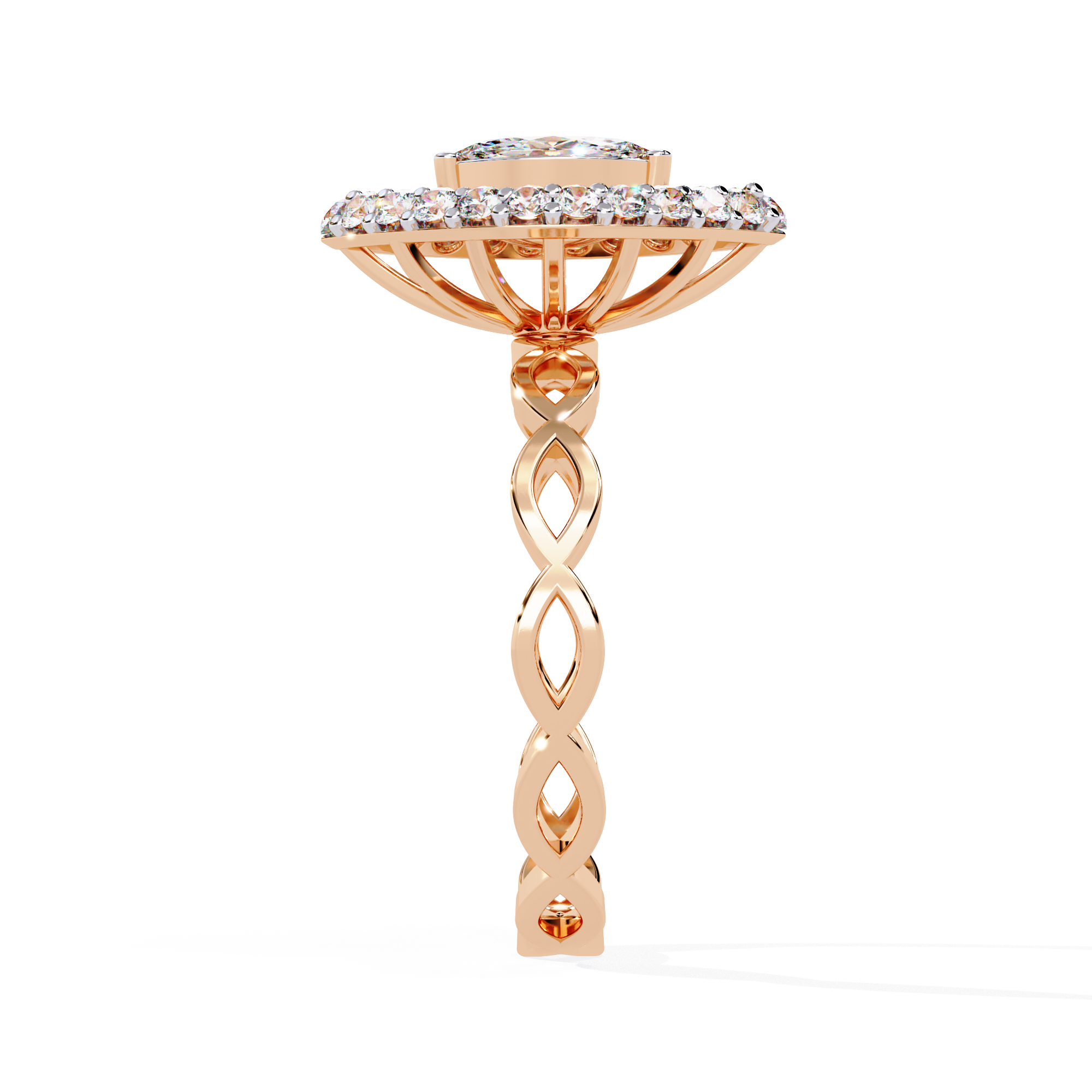 Marquise Cut Infinity Halo Lab Grown Diamond Ring