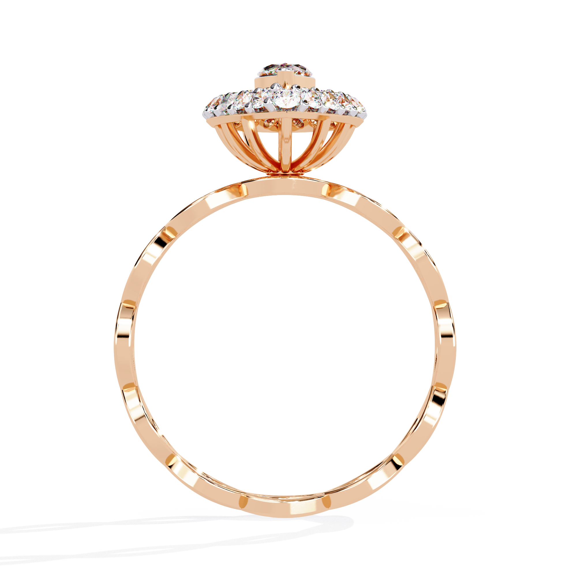 Marquise Cut Infinity Halo Lab Grown Diamond Ring