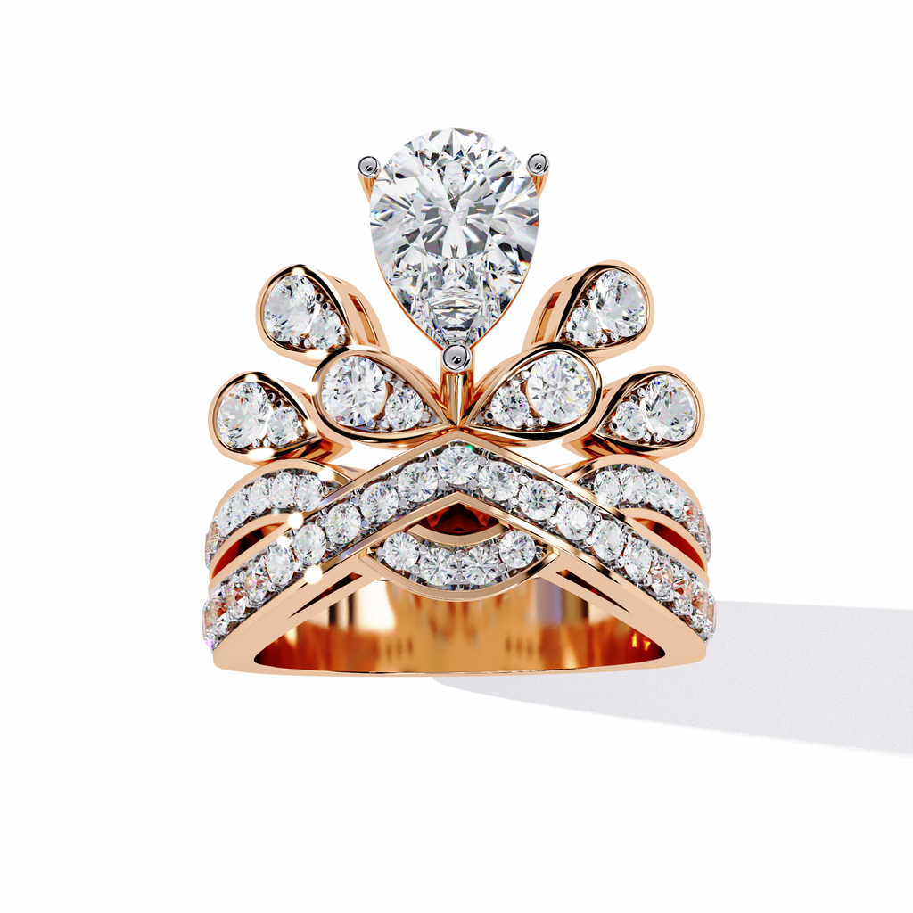 Marquise Cut Petal Lab Grown Diamond Ring
