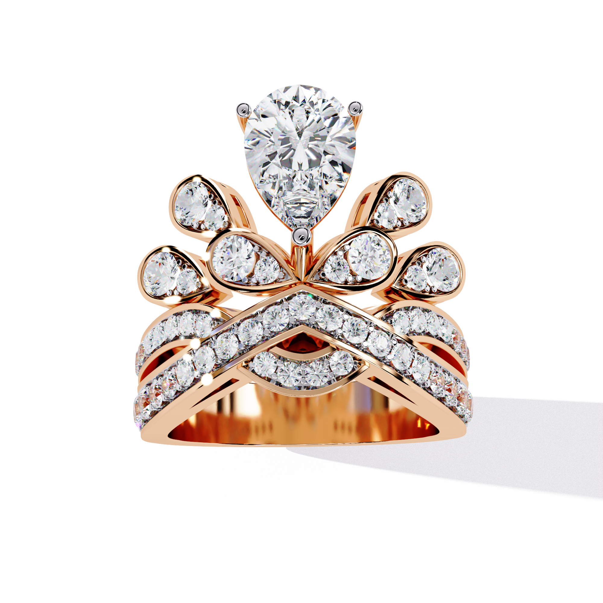 Marquise Cut Petal Lab Grown Diamond Ring