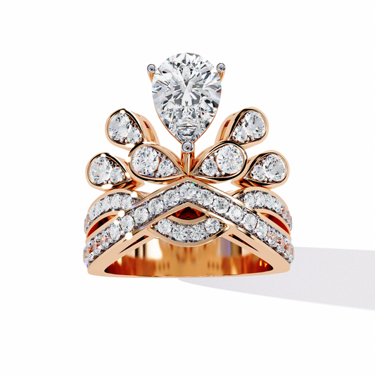 Marquise Cut Petal Lab Grown Diamond Ring