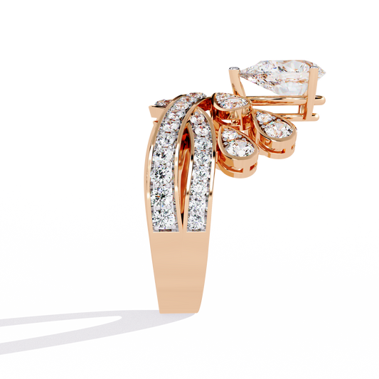 Marquise Cut Petal Lab Grown Diamond Ring