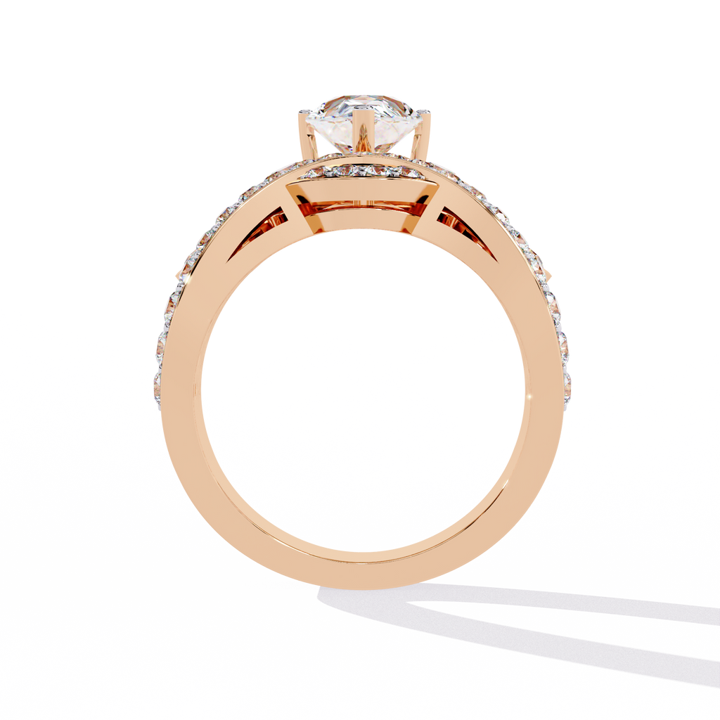 Marquise Cut Petal Lab Grown Diamond Ring
