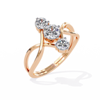 Modern Three Stone Lab Grown Diamond Ring