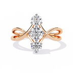Modern Three Stone Lab Grown Diamond Ring
