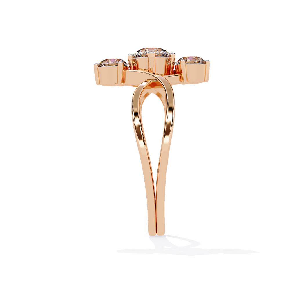 Modern Three Stone Lab Grown Diamond Ring