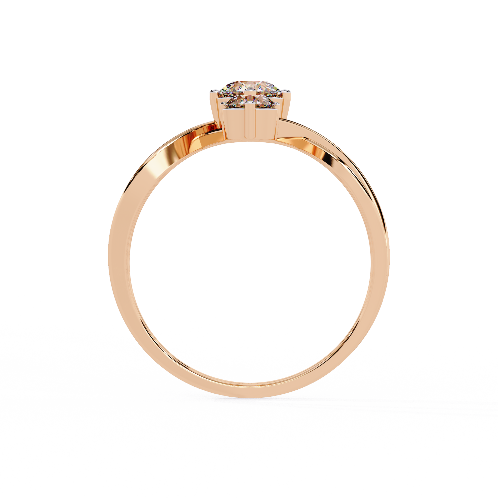 Modern Three Stone Lab Grown Diamond Ring