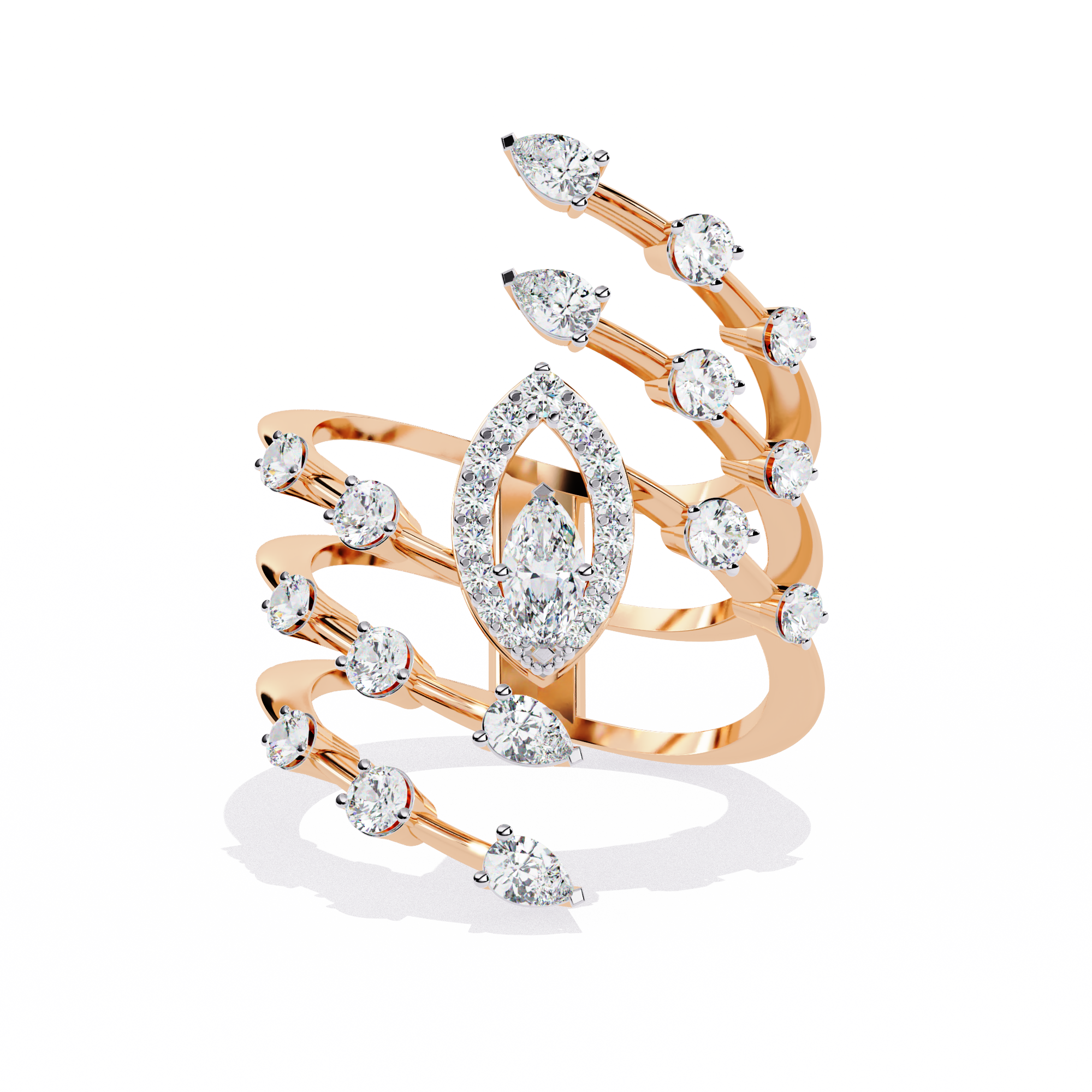 Multi Band Crown Lab Grown Diamond Ring