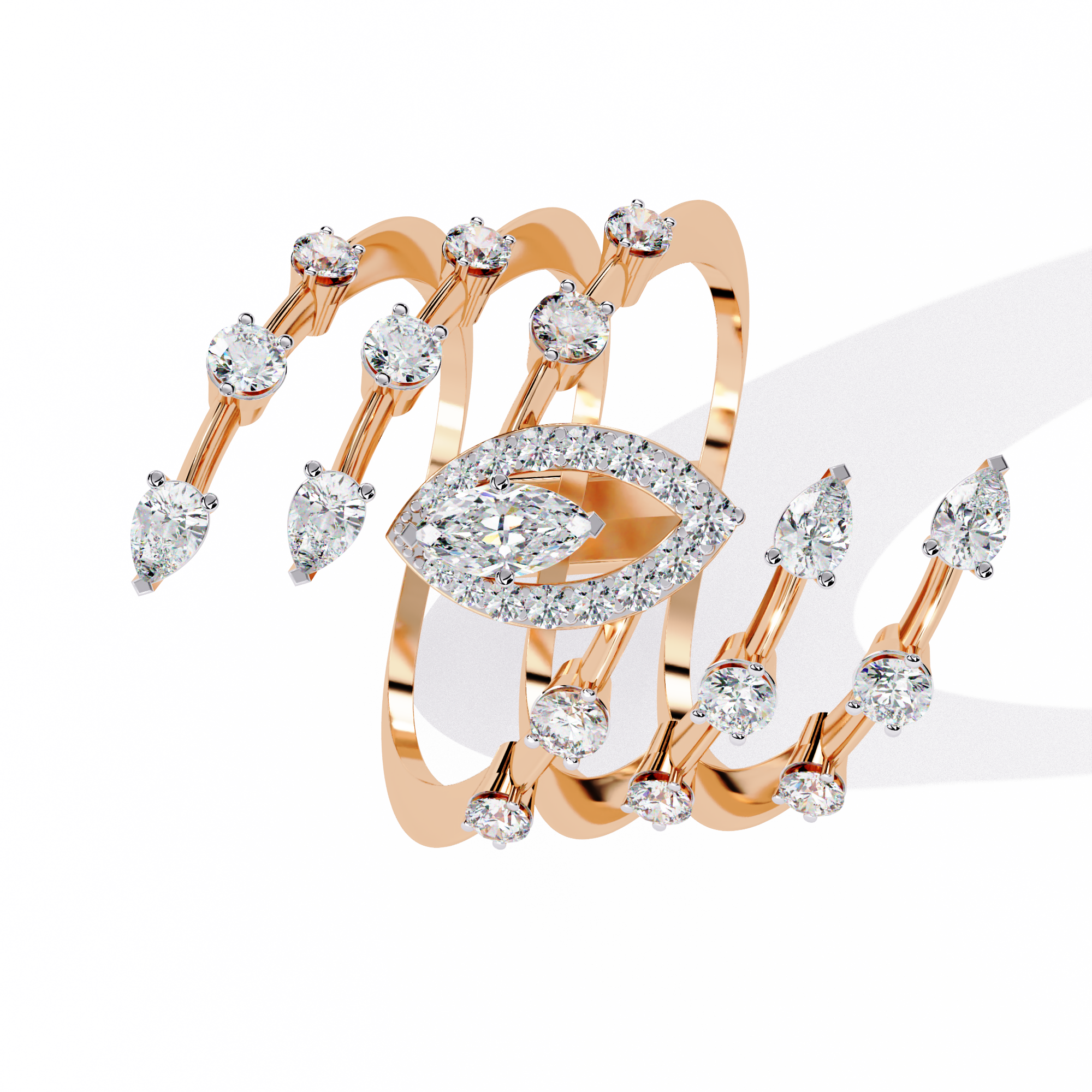 Multi Band Crown Lab Grown Diamond Ring