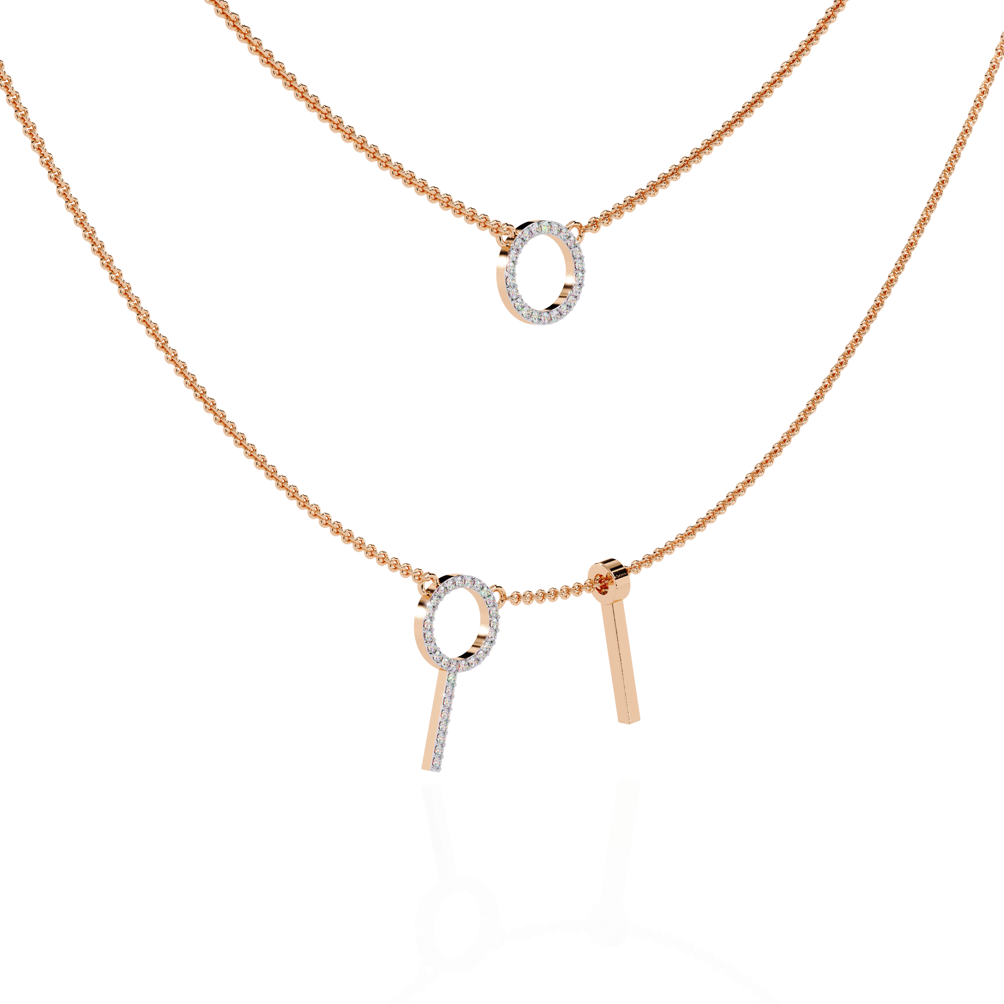 Orbit & Axis Diamond Necklace Duo
