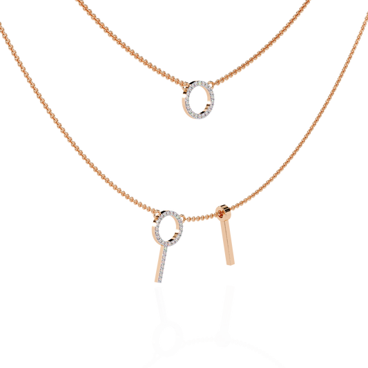 Orbit & Axis Diamond Necklace Duo