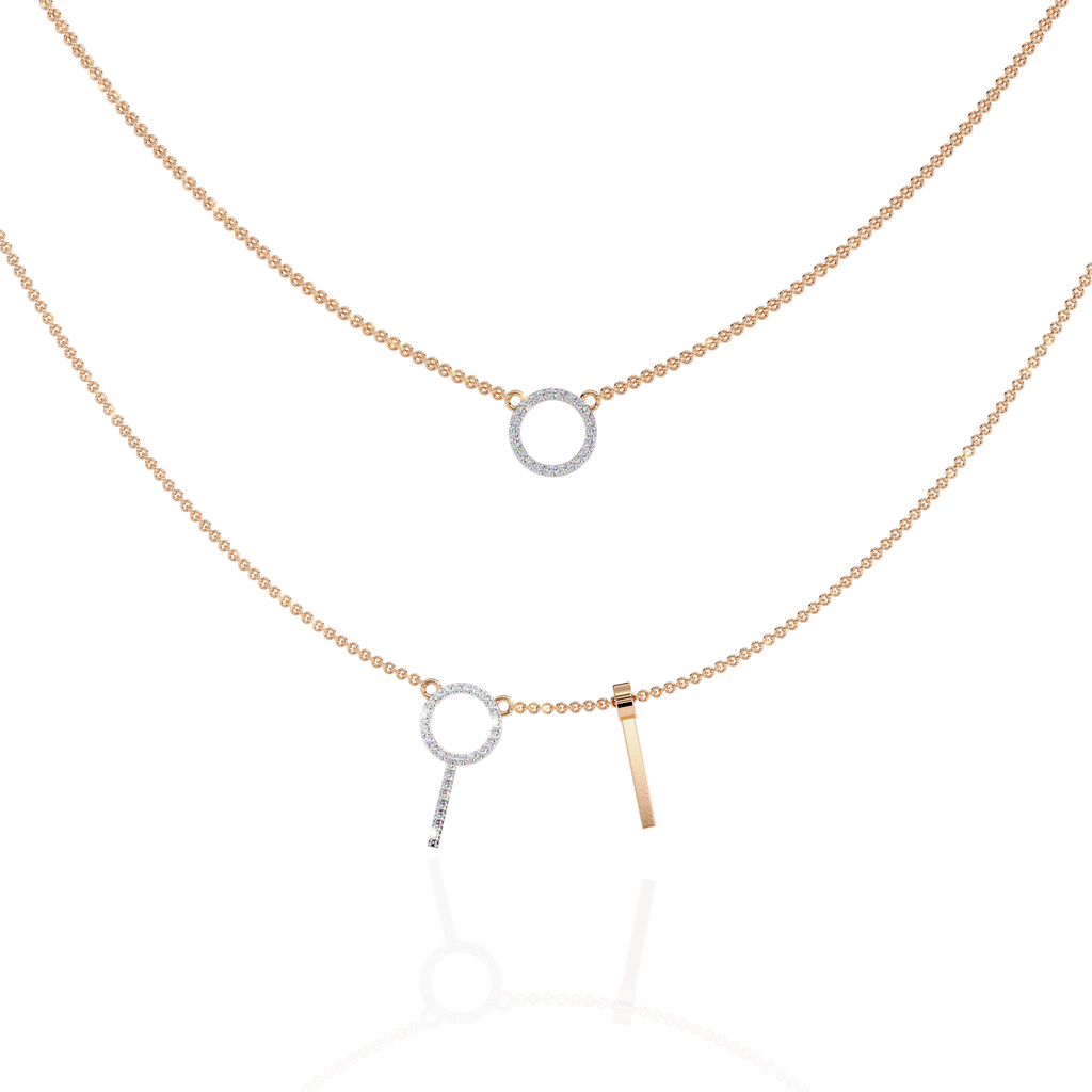 Orbit & Axis Diamond Necklace Duo